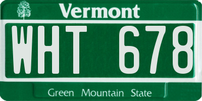 VT license plate WHT678