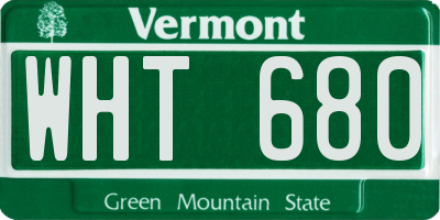 VT license plate WHT680