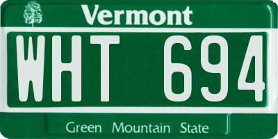 VT license plate WHT694