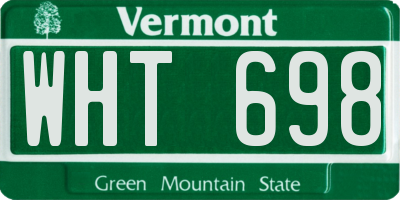 VT license plate WHT698