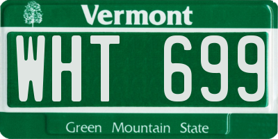 VT license plate WHT699