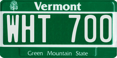 VT license plate WHT700