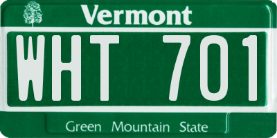 VT license plate WHT701