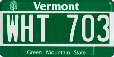 VT license plate WHT703