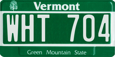 VT license plate WHT704