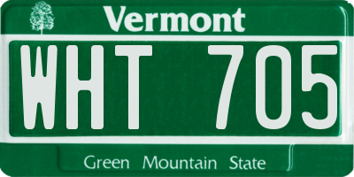 VT license plate WHT705