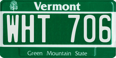 VT license plate WHT706