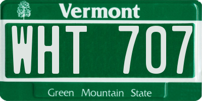 VT license plate WHT707