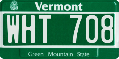 VT license plate WHT708