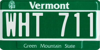 VT license plate WHT711