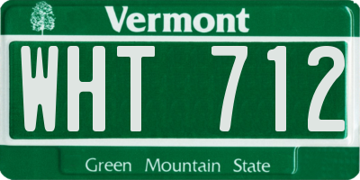 VT license plate WHT712