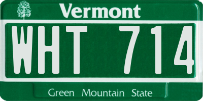 VT license plate WHT714