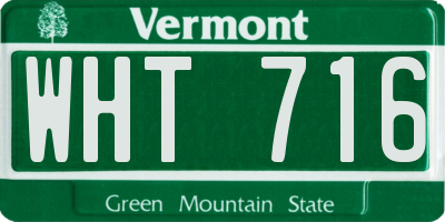 VT license plate WHT716