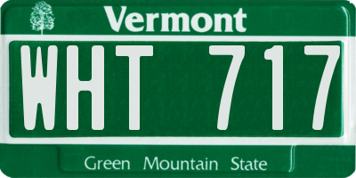 VT license plate WHT717