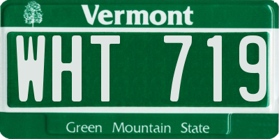 VT license plate WHT719