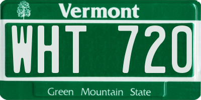 VT license plate WHT720