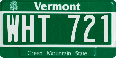VT license plate WHT721