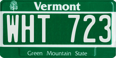 VT license plate WHT723