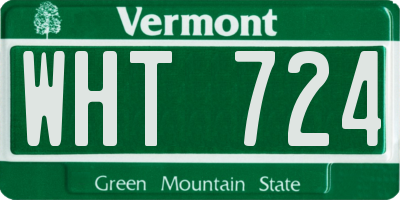 VT license plate WHT724