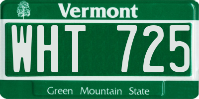VT license plate WHT725