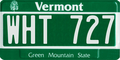 VT license plate WHT727