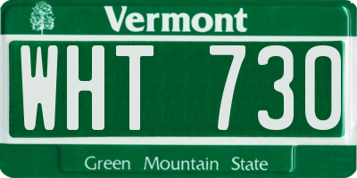 VT license plate WHT730