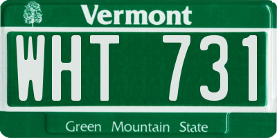 VT license plate WHT731