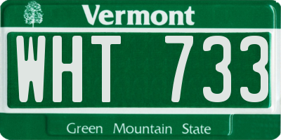 VT license plate WHT733
