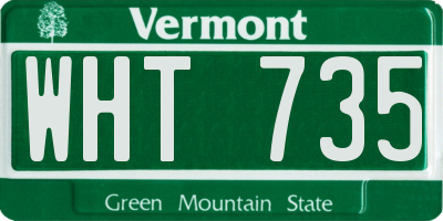 VT license plate WHT735