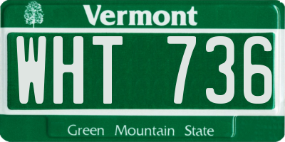 VT license plate WHT736