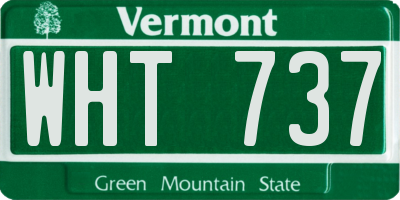 VT license plate WHT737