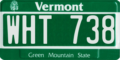 VT license plate WHT738