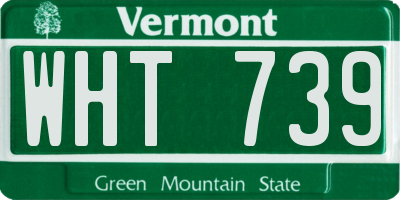 VT license plate WHT739