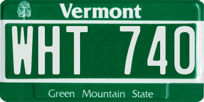 VT license plate WHT740