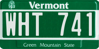VT license plate WHT741