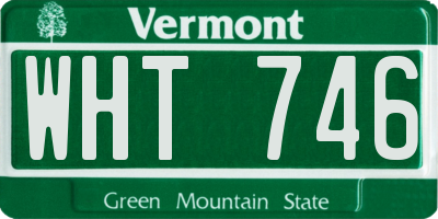 VT license plate WHT746