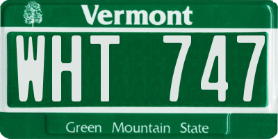VT license plate WHT747