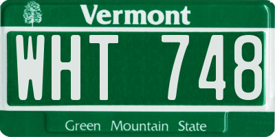 VT license plate WHT748