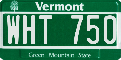 VT license plate WHT750