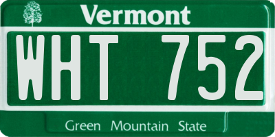 VT license plate WHT752