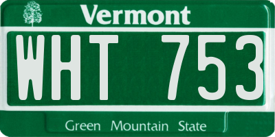 VT license plate WHT753