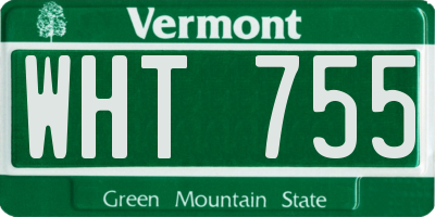 VT license plate WHT755