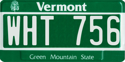 VT license plate WHT756