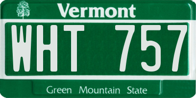 VT license plate WHT757