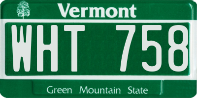 VT license plate WHT758