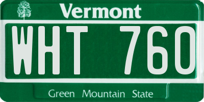 VT license plate WHT760