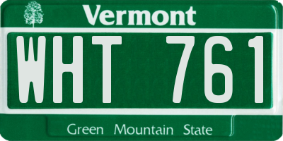 VT license plate WHT761