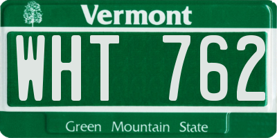 VT license plate WHT762