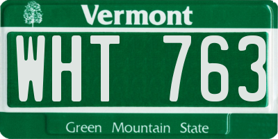 VT license plate WHT763