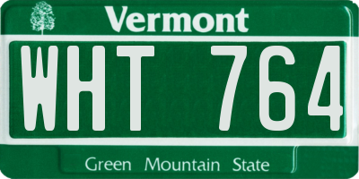 VT license plate WHT764
